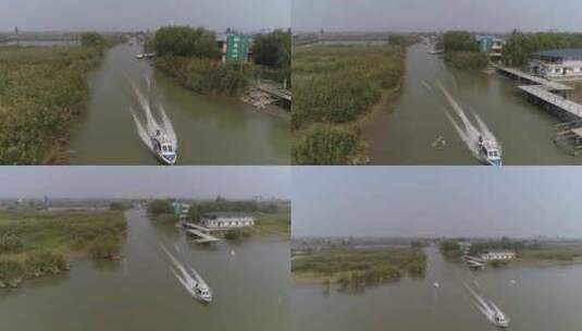 湖水航拍 滩涂湿地 航拍 漕运 湖中小岛1高清在线视频素材下载