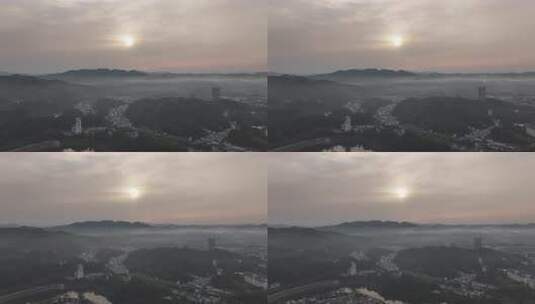 婺源县清晨航拍风光高清在线视频素材下载