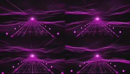 紫色三维空间粒子晚会背景AE模板高清AE视频素材下载