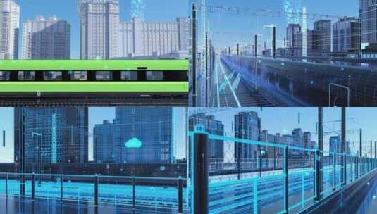 智能列车路线高清AE视频素材下载