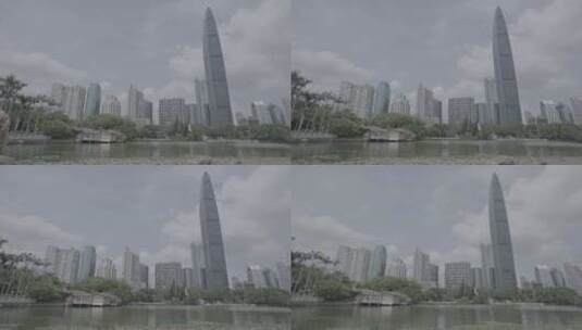 深圳地标京基大厦 前推全景镜头高清在线视频素材下载