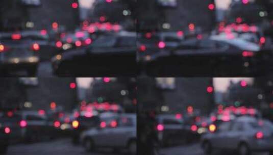 城市街道夜景虚化霓虹灯高清在线视频素材下载