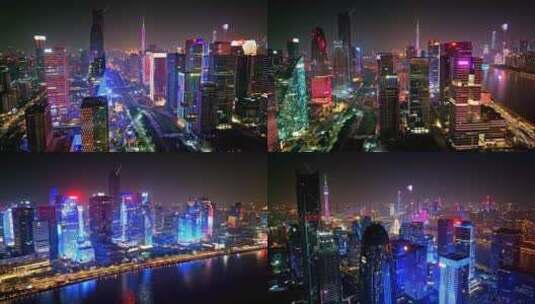 航拍2023广州灯光节（琶洲）长片段高清在线视频素材下载