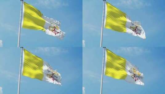 梵蒂冈城圣座现实主义旗帜高清在线视频素材下载