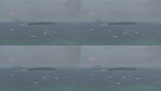 海南后海码头航拍高清在线视频素材下载