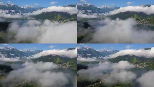 Zell Am see的云和湖的延时高清在线视频素材下载