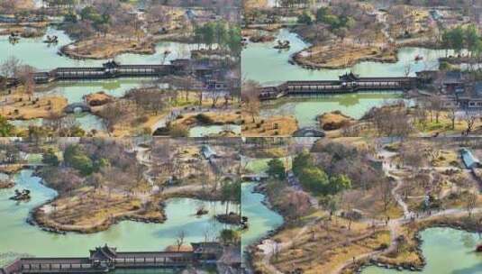 航拍瘦西湖风景区大明寺观音山园林寺庙高清在线视频素材下载