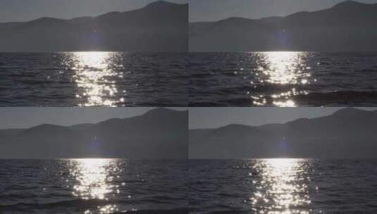 湖水水面湖面波光闪烁高清在线视频素材下载