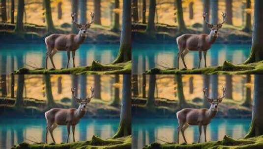 森林中的鹿高清在线视频素材下载
