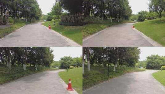 田园公园安静小道运镜空镜头高清在线视频素材下载