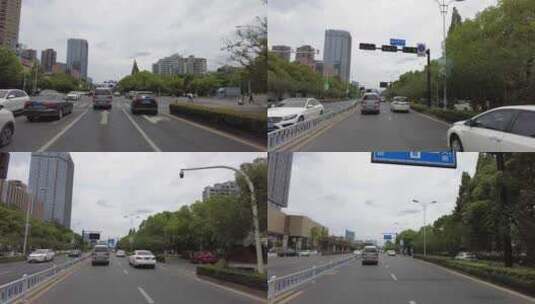 城市马路汽车开车第一视角高清在线视频素材下载