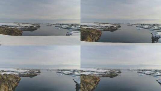 南极洲野生自然水面鸟瞰图高清在线视频素材下载