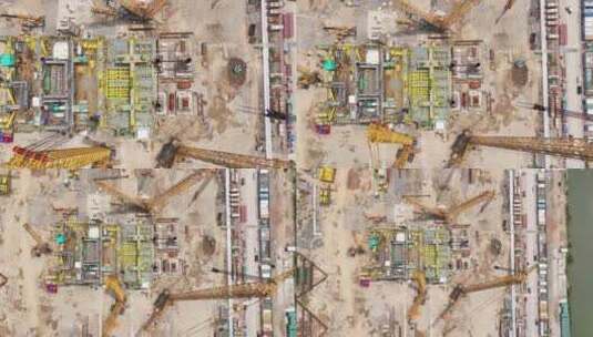 中国广东省珠海市金湾海上钻井平台工厂高清在线视频素材下载