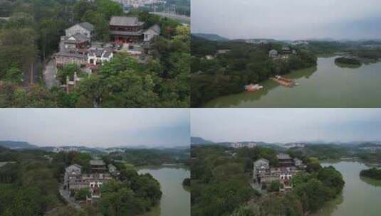 广东惠州西湖准提寺航拍高清在线视频素材下载