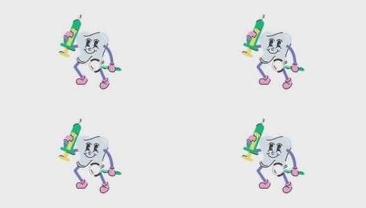 牙齿清洁角色动画插图高清在线视频素材下载