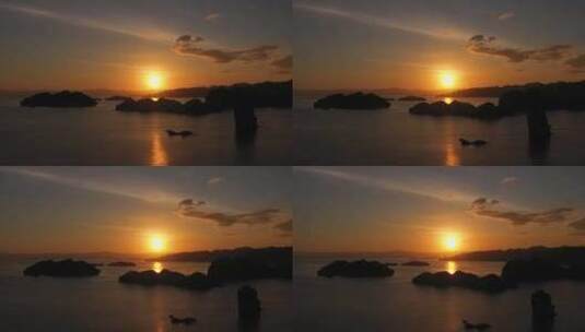 岛屿上空的海景早晨高清在线视频素材下载