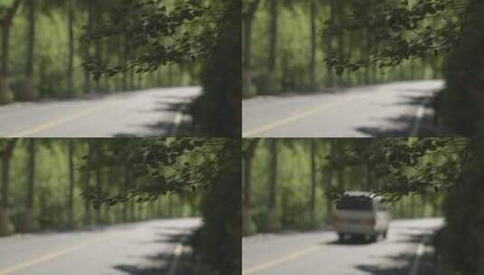 乡村红路上行驶的汽车高清在线视频素材下载