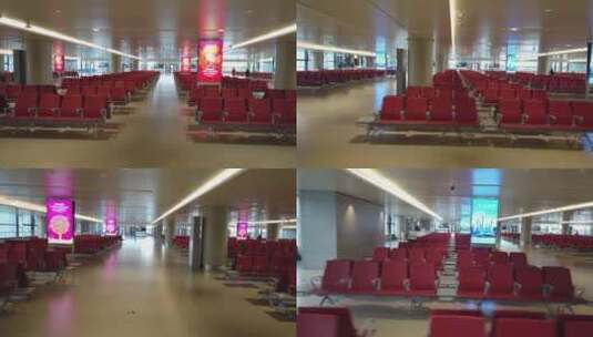 北京机场登机口的机场等候区高清在线视频素材下载