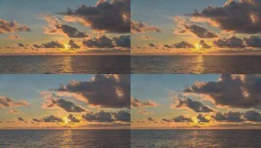 南沙群岛海上日出朝霞绝美壮观延时摄影高清在线视频素材下载