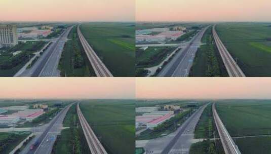 航拍中国高铁高速高清在线视频素材下载