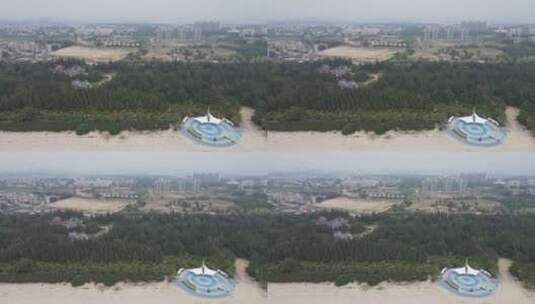 广东茂名中国第一滩景区航拍高清在线视频素材下载