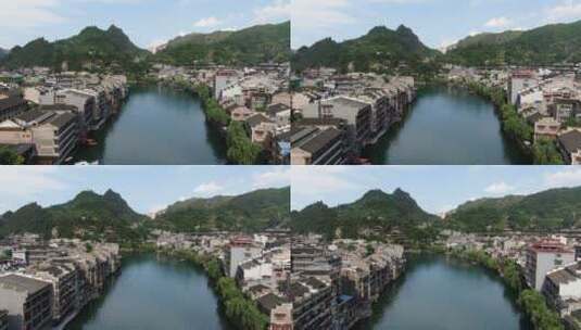 4K航拍黔东南镇远古城高清在线视频素材下载