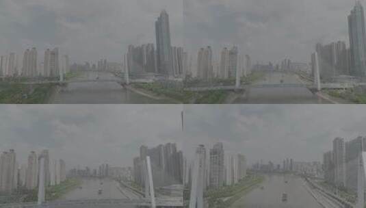 武汉月湖桥，平视直推上升镜头高清在线视频素材下载
