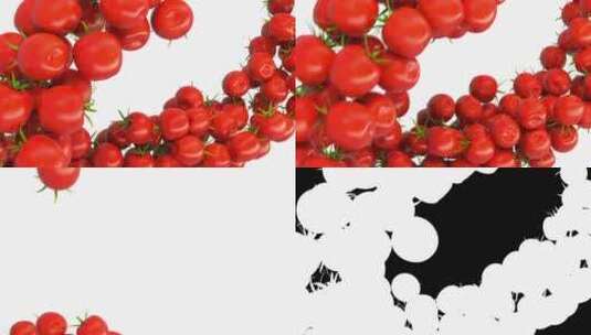 鲜艳水果蔬菜西红柿环绕动画带通道高清在线视频素材下载
