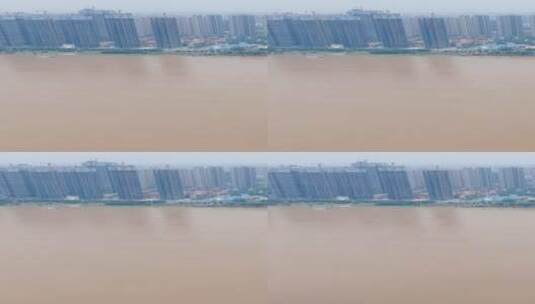 湖南长沙湘江洪水汛期竖屏航拍高清在线视频素材下载