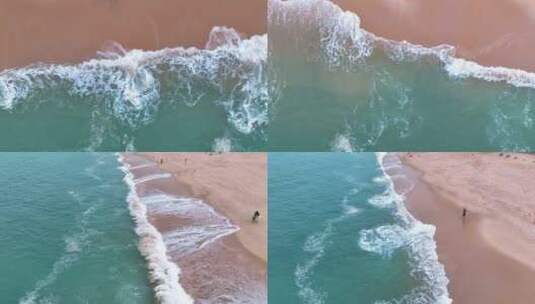 4K大海海岸线浪花拍打沙滩7高清在线视频素材下载