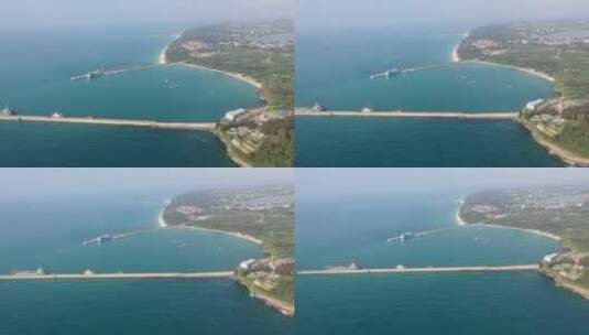 广西北海涠洲岛岛屿港口自然风光航拍高清在线视频素材下载