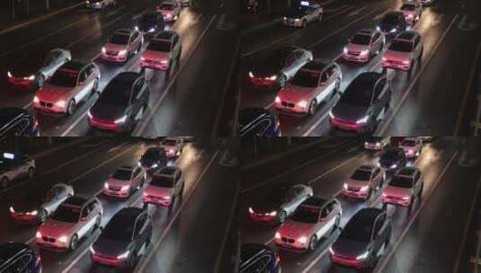 升格 慢动作 出租车 车流 汽车 过马路高清在线视频素材下载