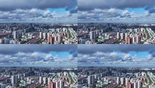 城市蓝天白云航拍空镜高清在线视频素材下载