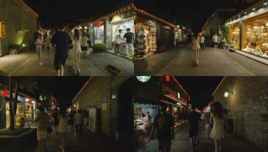 扬州东关街夜景高清在线视频素材下载