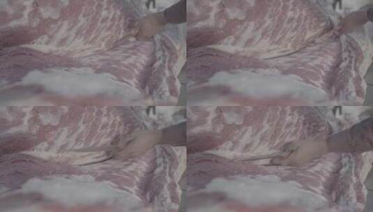 农村杀猪卸肉LOG高清在线视频素材下载