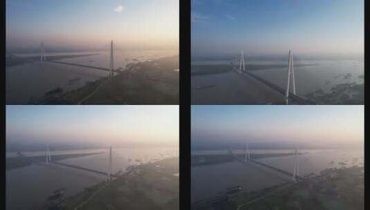 武汉青山大桥航拍高清在线视频素材下载