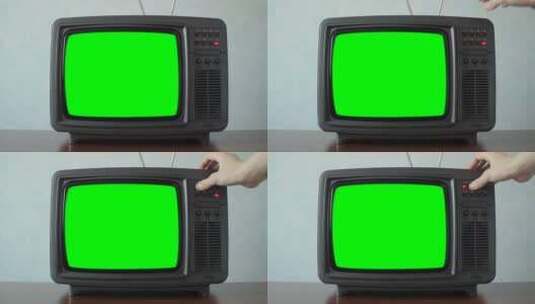 老式电视绿屏高清在线视频素材下载