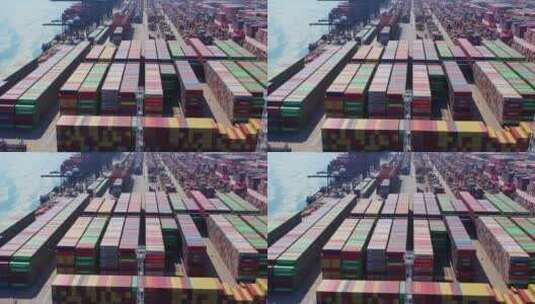 深圳盐田港集装箱堆放区中景前进高清在线视频素材下载