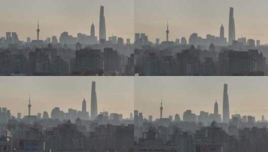 上海天际线航拍空镜高清在线视频素材下载