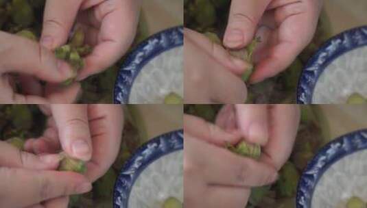 土特产东北嫩榛子绿皮榛子高清在线视频素材下载