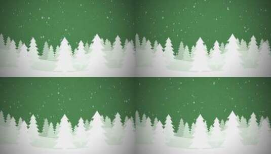 下雪的圣诞场景绿色高清在线视频素材下载