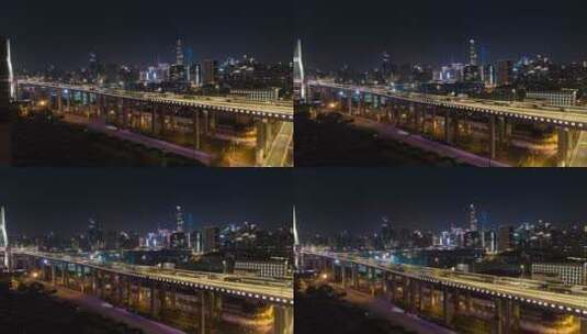 上海南浦大桥交通车流-悟2航拍高清在线视频素材下载