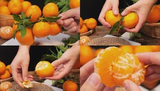 新鲜蜜桔 柑橘 桔子 橘子高清在线视频素材下载