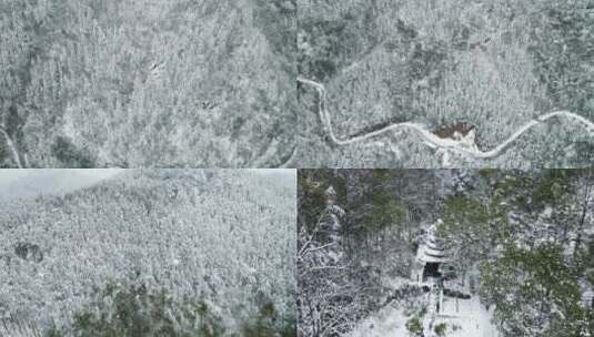 合集冬天森林雪景4K航拍高清在线视频素材下载