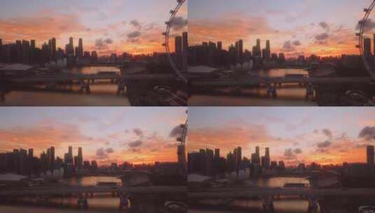 夕阳下的新加坡高清在线视频素材下载