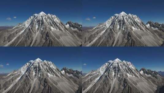 航拍川西蓝天下的雅拉雪山高清在线视频素材下载