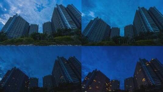 惠州十里银滩楼房建筑延时高清在线视频素材下载