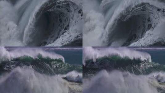 巨浪冲击大自然的力量高清在线视频素材下载