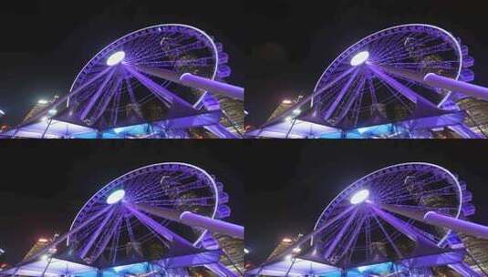 香港摩天轮夜景高清在线视频素材下载