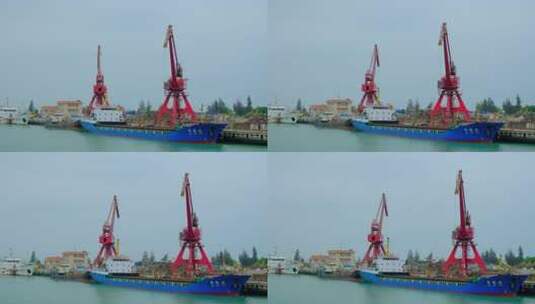 港口货运码头吊车起重机高清在线视频素材下载